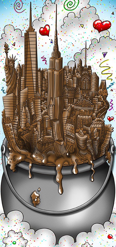 Charles Fazzino A Melting Pot of Chocolate... NYC (DX)